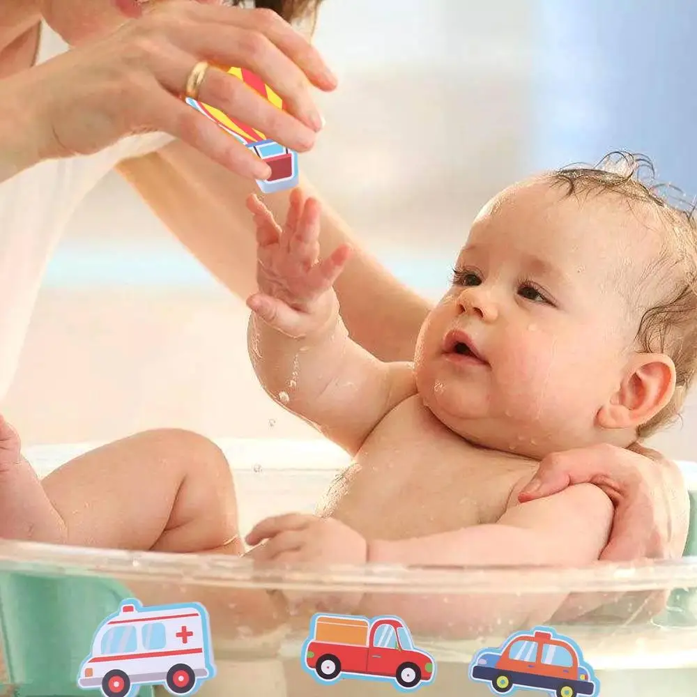 EVA Bathroom Play Water Game Car Boat Floating Children Puzzle Bathing DIY Sticker Soft Baby Bath Puzzles Bathroom
