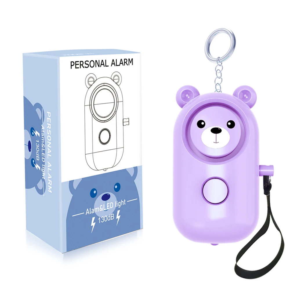 130dB Self Defense Keychain Alarm With LED Light Personal Security Protect Scream Loud Emergency Alert For Women Child Elder