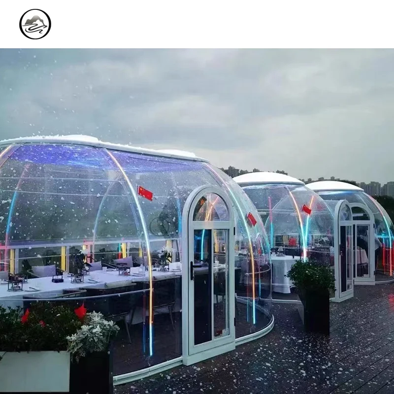 Outdoor Polycarbonate Bubble House Igloo Tent Prefabricated Tiny Camping Dome House Glamping Geodesic Oval Dome Room