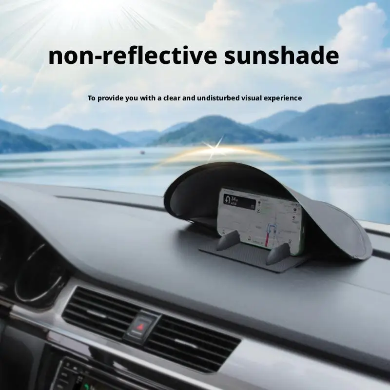 Sun Shade Foldable UV Protection Glare Reduction Silver Coated Fabric for Car Navigation Safe Driving All Vehicle Models