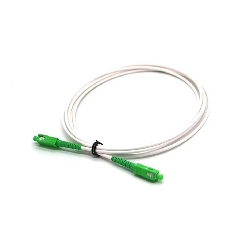 Cable de fibra óptica SC/piezas/APC, 50 APC-SC, modo único, G657A2, Simplex, 3,0mm, chaqueta LSZH blanca