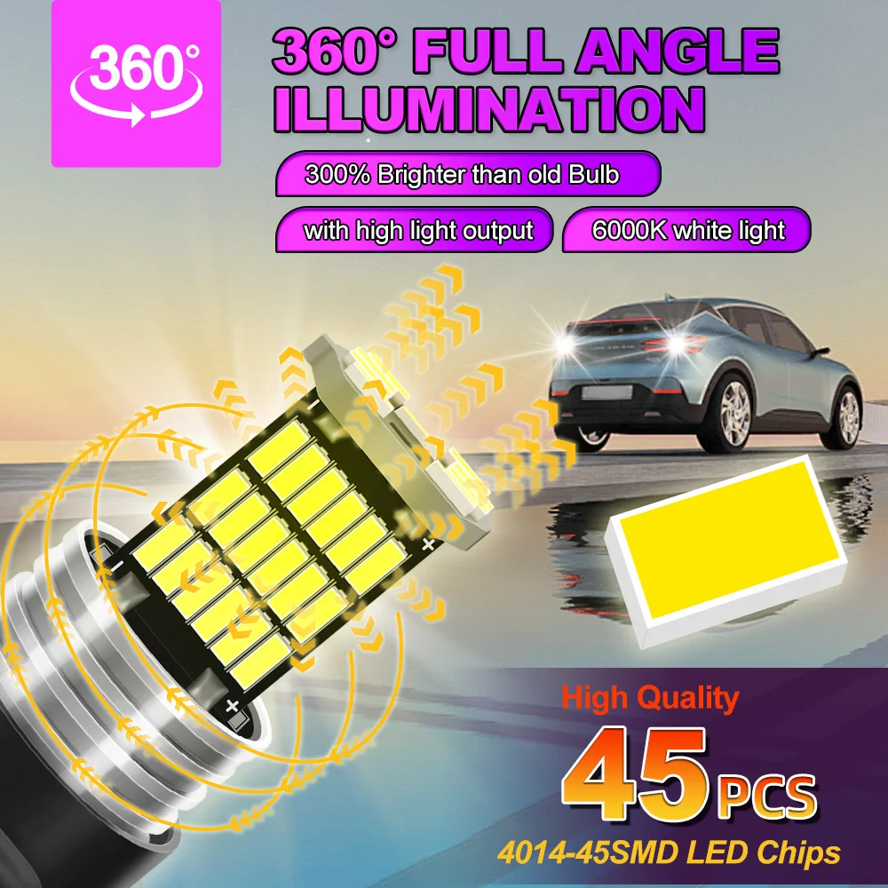 2X W16W T15 Canbus LED Reverse Light 6000K Lamp For Acura TSX 2004-2014 2005 2006 2007 2008 2009 2010 2011 2012 2013