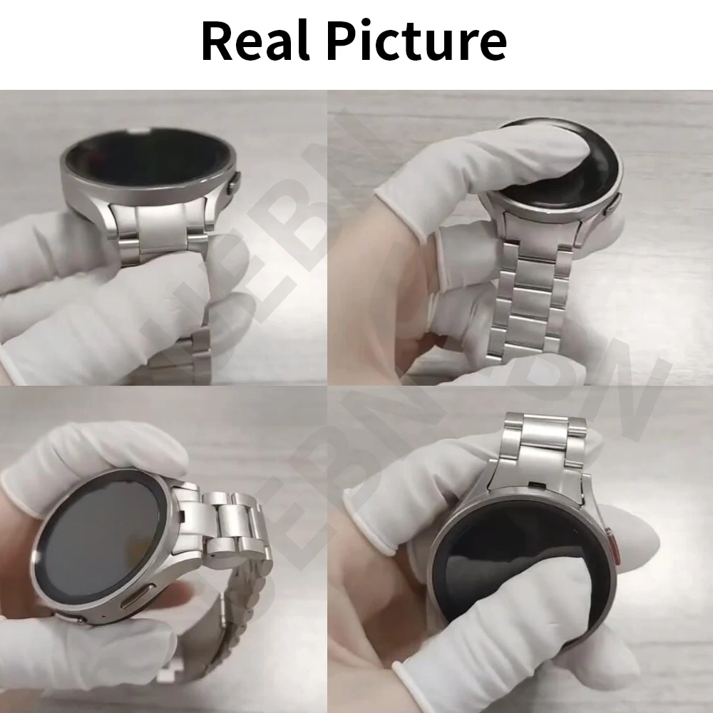 삼성 갤럭시 워치 5 프로 45mm 용 Gaps 없음 스테인레스 스틸 메탈 스트랩, 워치 4 클래식 46mm 42mm 44mm 40mm 시계줄