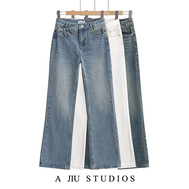 

Classic Loose Straight Leg Original Jeans Women's Retro Versatile Wide Leg Floor-Length Pants Casual Faion Outerwear