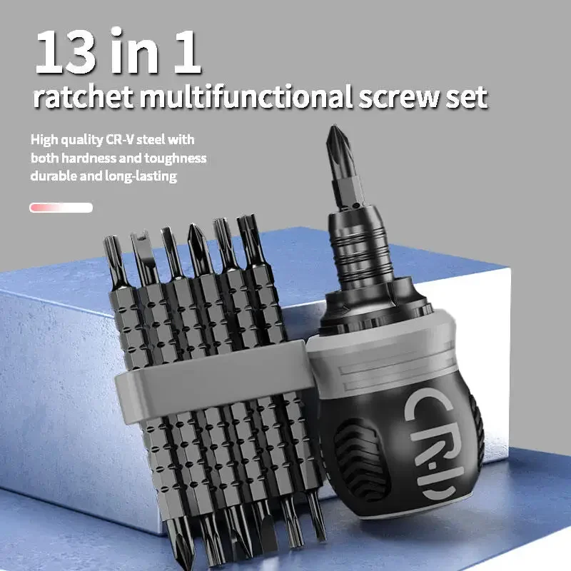 

13 in 1 Set Mini Ratchet Screwdriver Magnetic Phillips Dual-purpose Batch Head Telescopic Labor-Saving Screwdriver Hand Tool