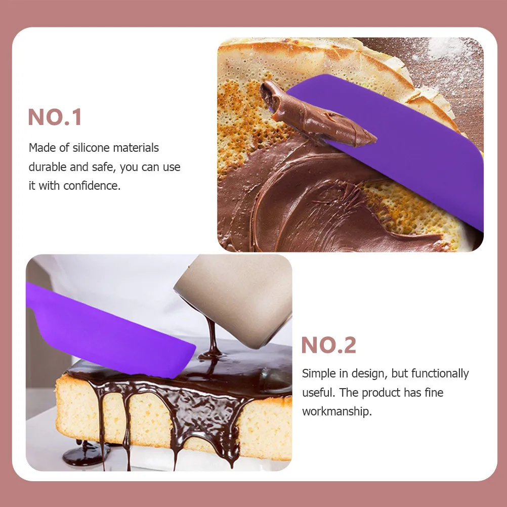 Purple Food Grade Silicone Spatula Multi Purpose Baking Tool for Cake Making Dessert Prep Jam Butter Cream Scraping Mixing