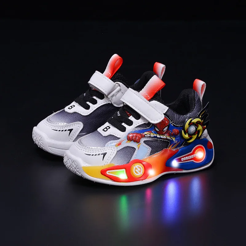 أحذية ديزني الخفيفة للأطفال موضة كارتون سبايدرمان للأولاد أحذية رياضية للبنات أحذية كاجوال قابلة للتنفس أحذية رياضية للأطفال 21-30 #6