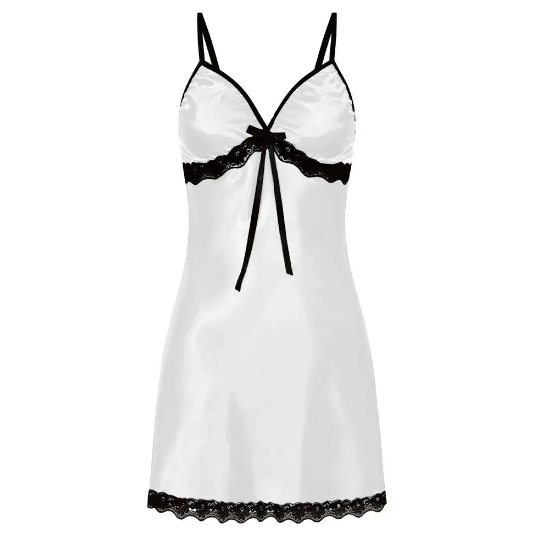 

Women's Sleep Dresses Lounge Nightgowns Underwear European American Imitation Lace Bow Strap Sleeping Sleepshirts Dress