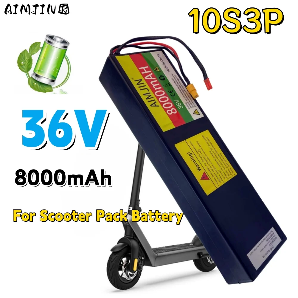 

10S3P 36V Replace battery 18650 Li-Ion battery 1000W high power 8000mAh Electric Scooter with BMS XT60+JST plug