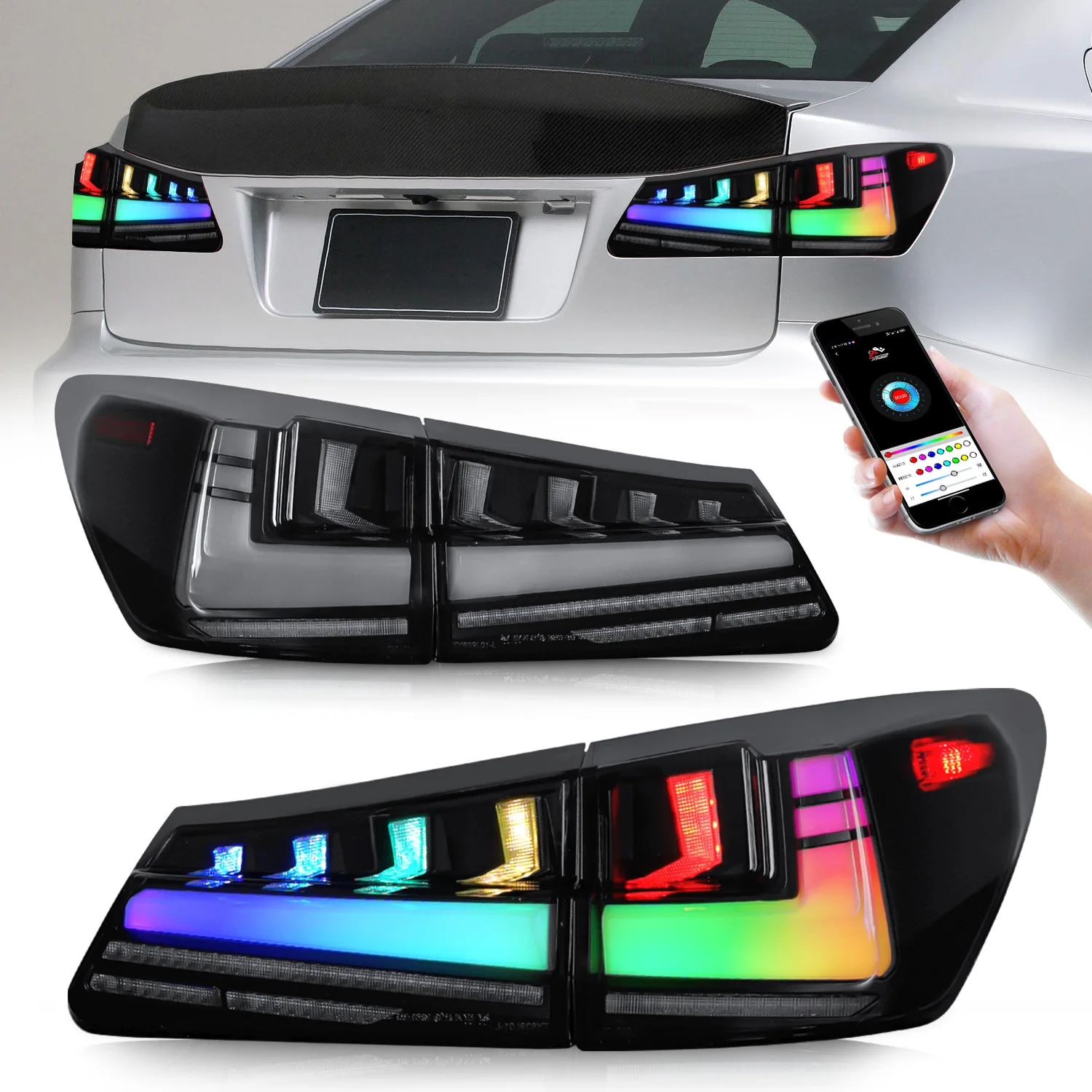 

LED RGB Taillights For Lexus IS250 IS350 ISF 2006 2007 2008 2009 2010 2011 2012 2013 Start-up Animation Sequential