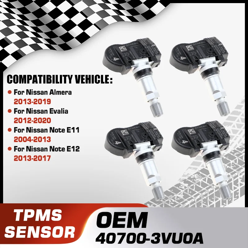 

40700-3VU0A For Nissan Almera Nissan Evalia Nissan Note E11 Nissan Note E12 TPMS Tire Pressure Sensor Monitoring System 433 MHz