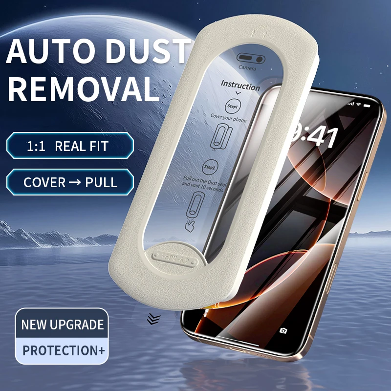 2 Piezas Vidrio Templado HD con Caja de Instalación Sin Polvo para iPhone 16 15 14 13 12 11 Plus ProMax X XS XsMax XR, Película Antiespía 4