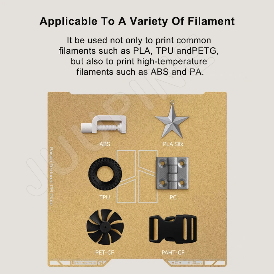 JUUPINE H2D Druckplatte Für Bambu Lab H2D – Doppelseitiges PEI 350x320 Mm, Flexibel & Hitzebeständig Bis 300°C