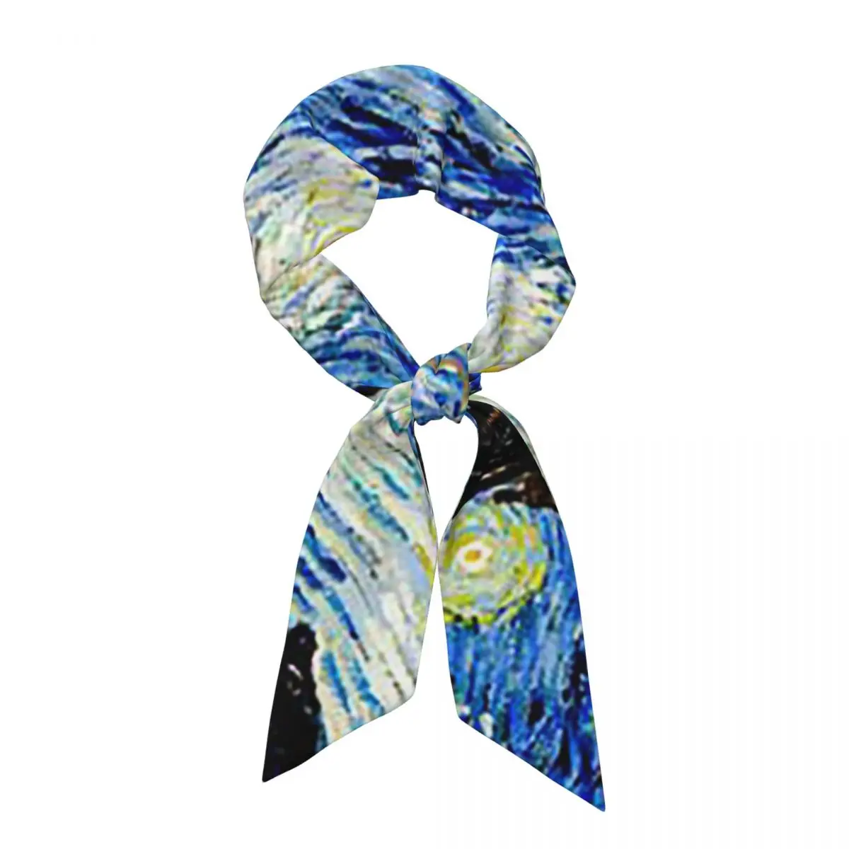 The Starry Night Vincent Van GoghWomen Long Narrow Scarf Silky Skinny Scarf Multi-use Neck Head Wrap for Office Daily Party
