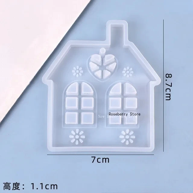 Diy Crystal Epoxy Resin Molds Christmas Decor Elk Santa Claus Merry Christmas House Hanging Silicone Mold Cake Decorating Tools