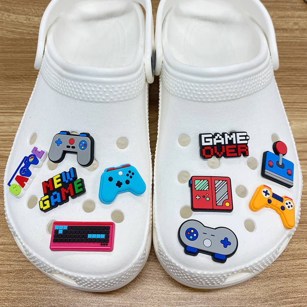 Game console series Shoe Charms DIY Accessories For with Buttons  PVC Decorations Fit to Bubble Slides Sandals