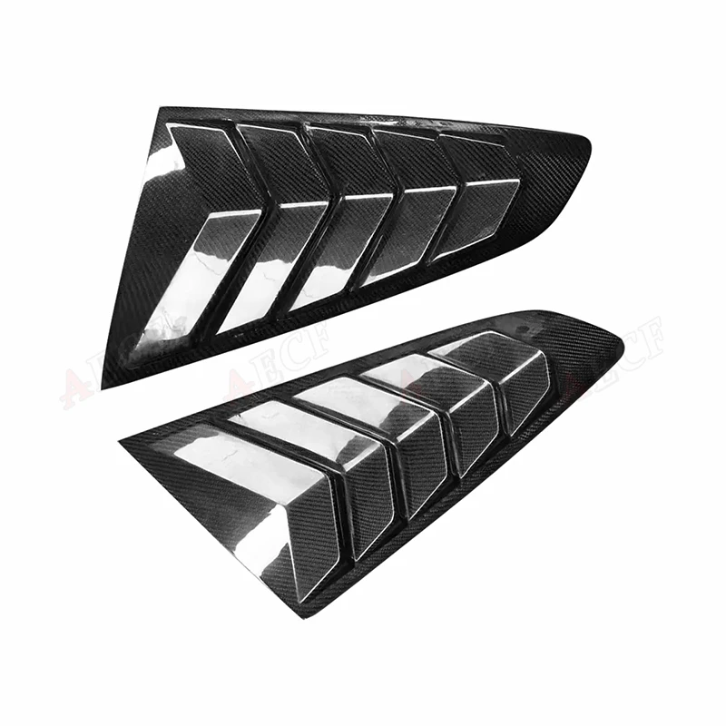 For Ford Mustang Carbon Fiber Rear Side Window Louver blinds Rear window triangle Air Vent Splitter Body Kit Car Accessories