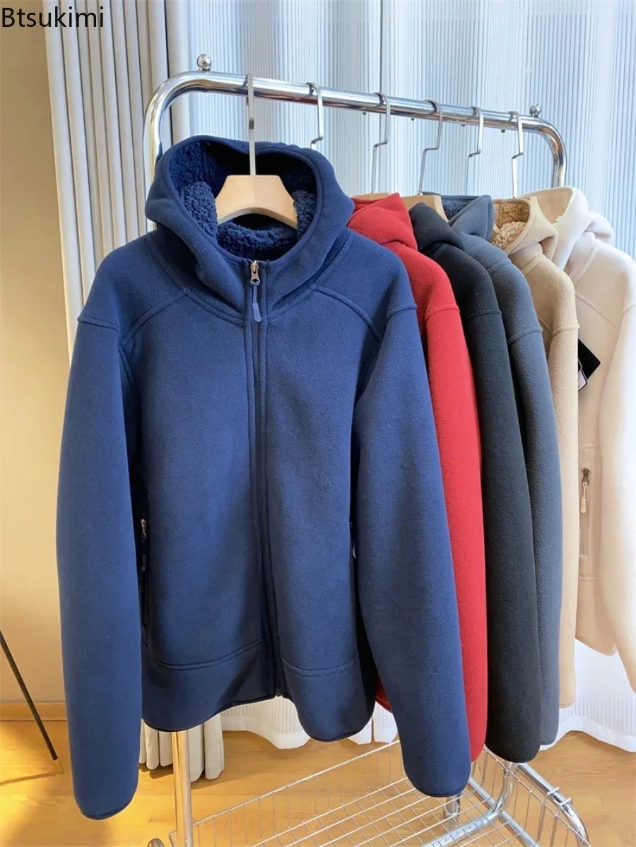

Fashion Zipper-up Hoodies Men and Women Polar Fleece Casual Sports Jackets Autumn Winter Outdoor Thicken Warm Sweatshirts Couple