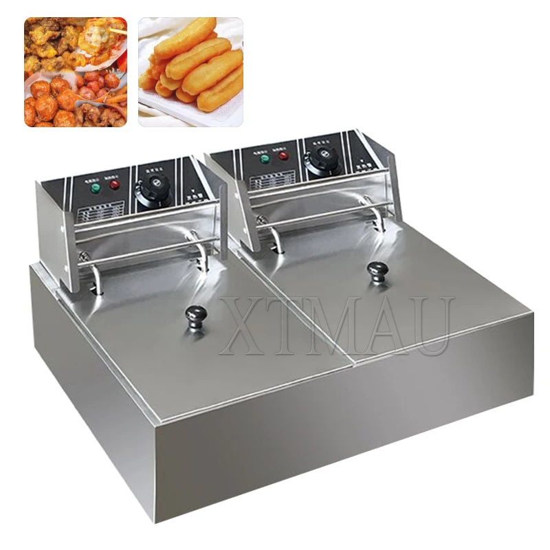 

6LStainless Steel Commercial Electric Deep Fryer Stove Single Cylinder Smokeless Chicken Dough French Fries Frying Machine