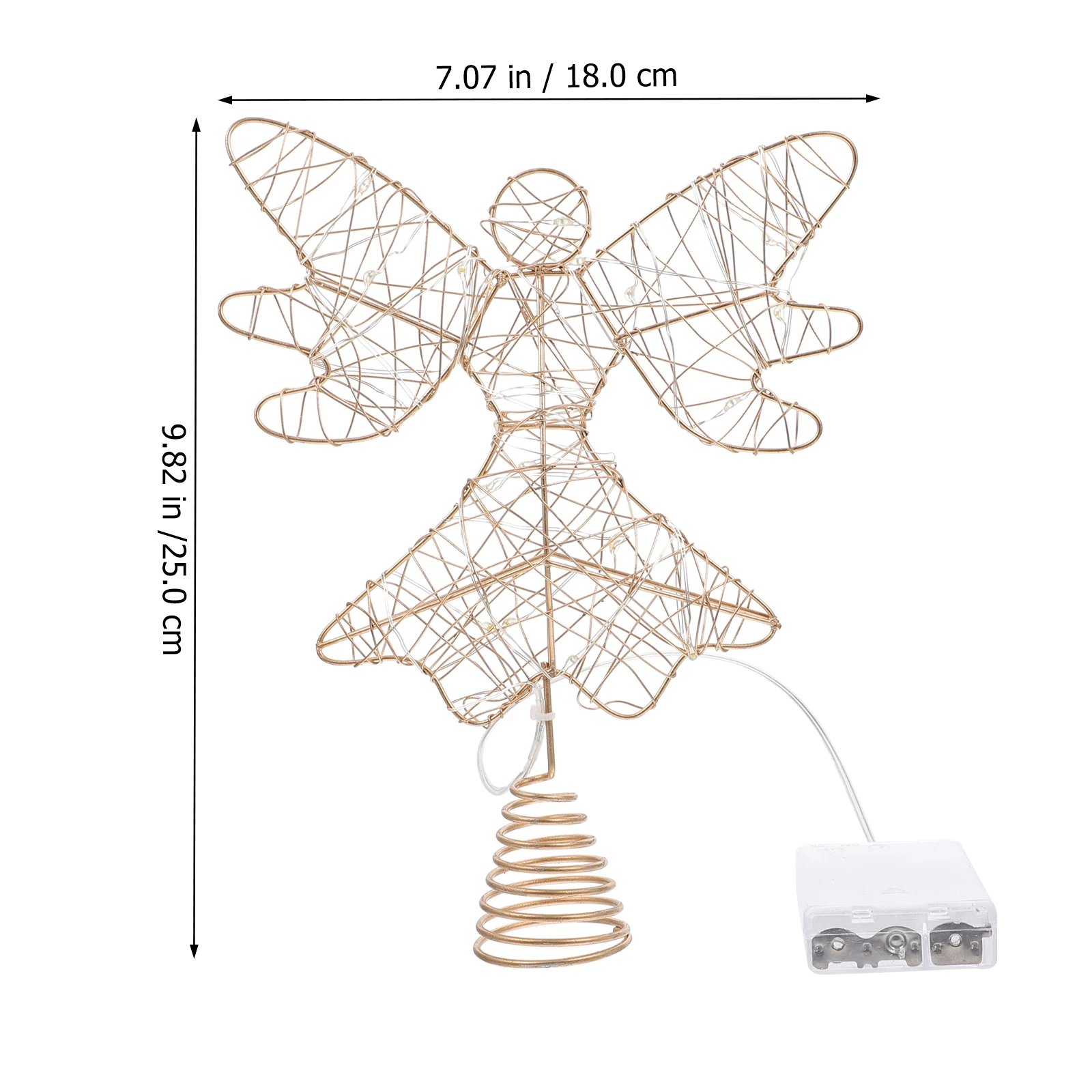 

1Pcs Angel Tree Topper Golden Christmas Tree Decor Lighted Xmas Treetop Decoration Treetop Decor Christmas Adornment