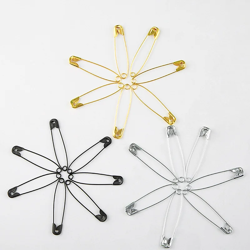 New Arrival 100Pcs Safety Pins DIY Sewing Tools Accessory Silver Metal Needles Large Safety Pin Small Brooch Apparel Accessories