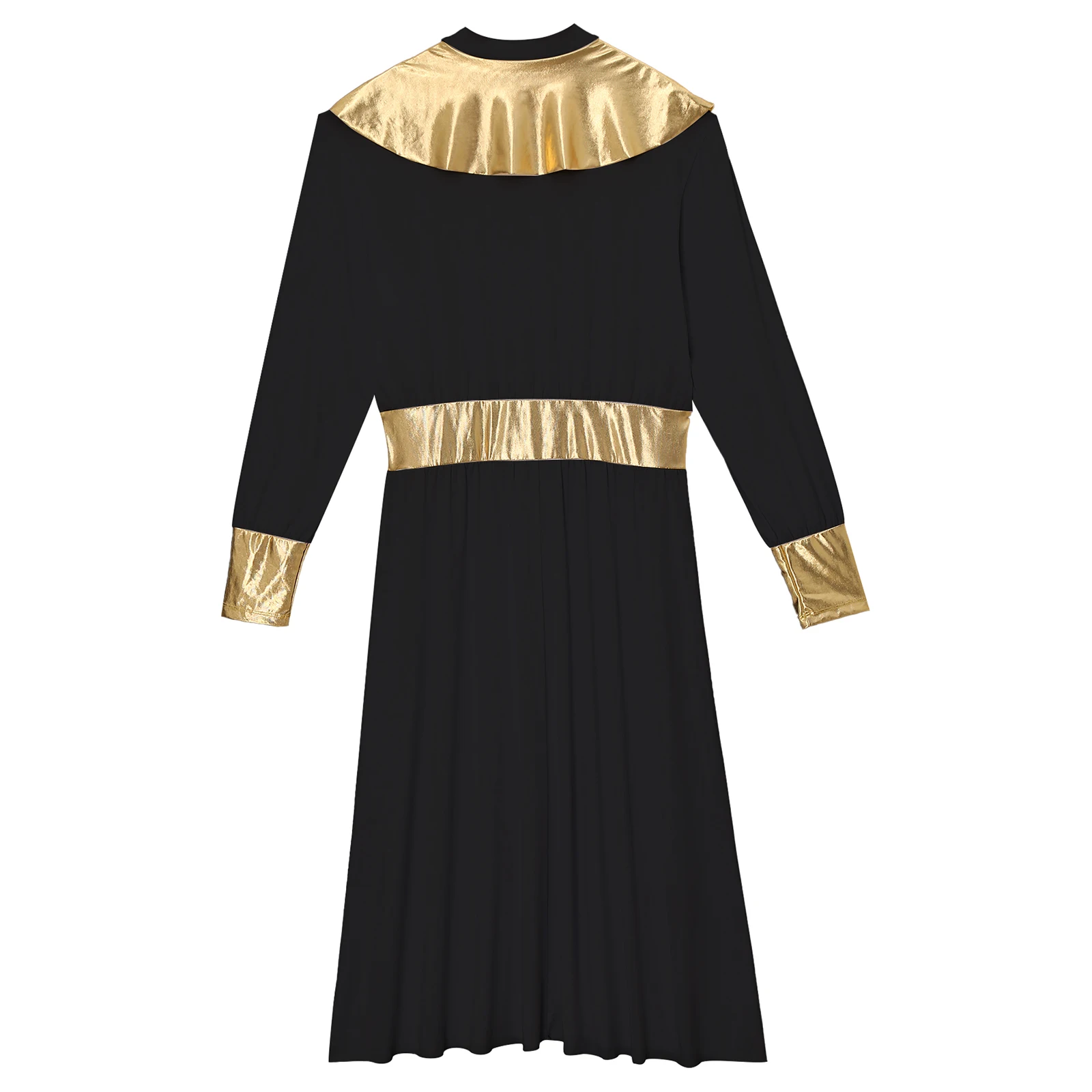 Männer ägyptischen Pharao König Robe Halloween Karneval Party alten Ägypten Cosplay Kostüm Langarm Metallic glänzend Toga Kleid