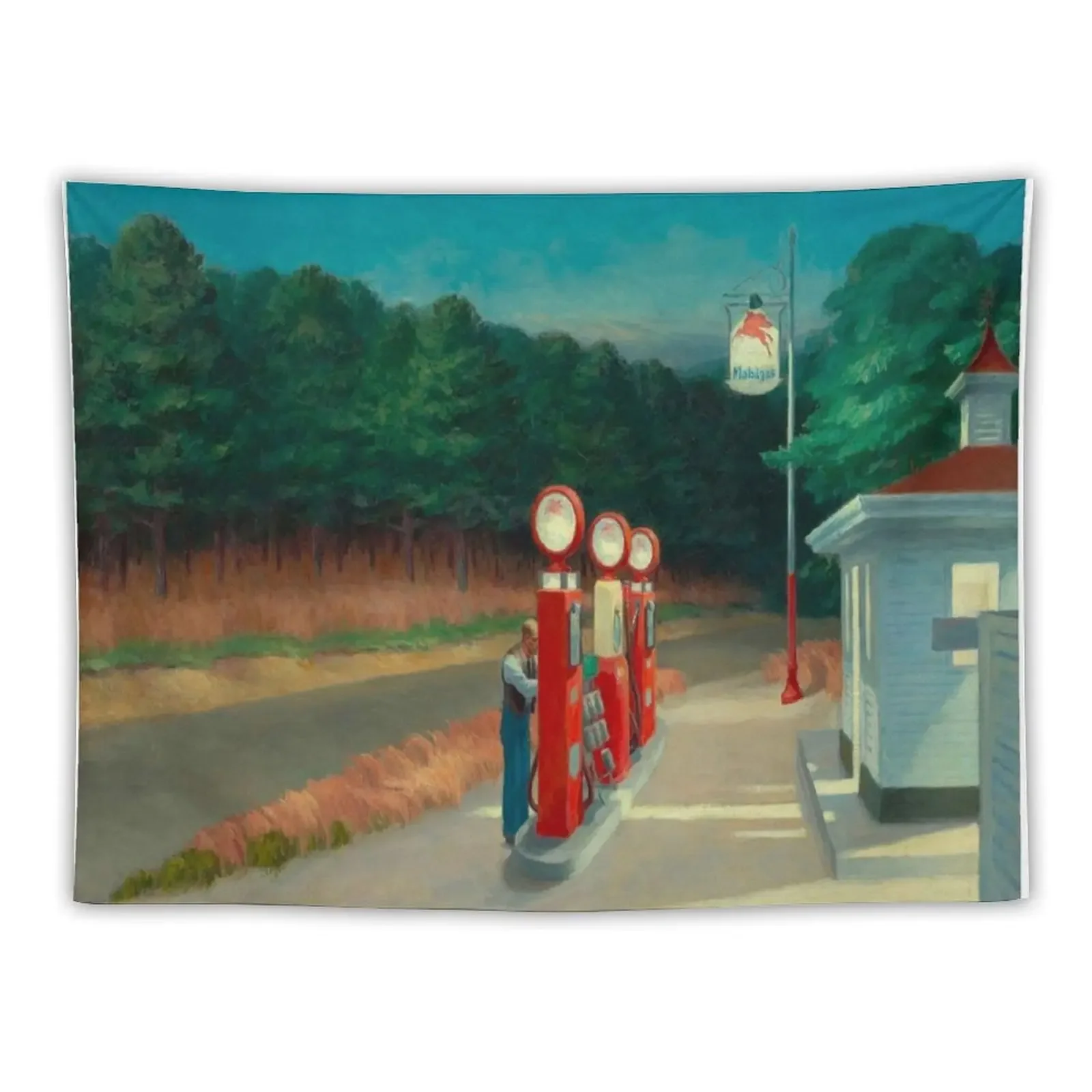 Edward Hopper - Gas, Art reproduction Tapestry Hanging Wall House Decoration Living Room Decoration Decor For Bedroom Tapestry