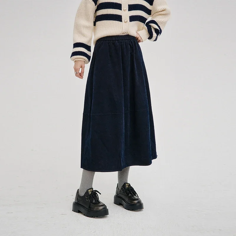 ELFSACK Casual Elastic Waist Minimalist Skirt For Woman