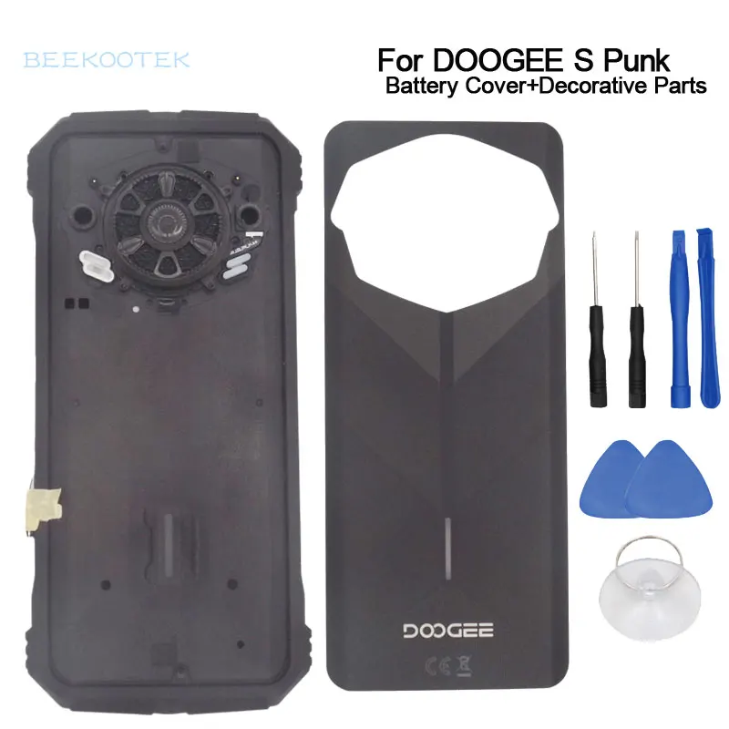 New Original DOOGEE S Punk Rear Cover Bottom Shell Battery Cover Decorative Parts Receiver Fingerprint For DOOGEE S Punk Phone