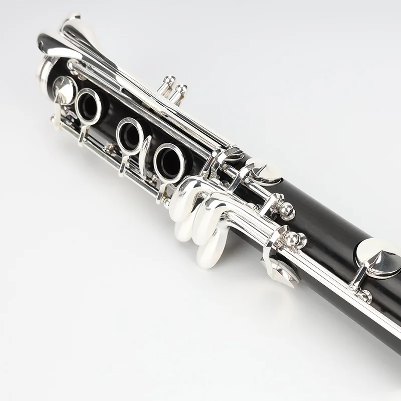 ANMUTIG Ebony Wood Speciality Clarinet 17 18 Key Bb Silver Plated 802