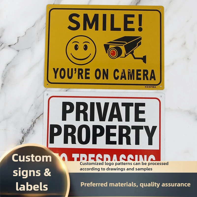 Cross-border Metal Signage Printing, Reflective Signs, Aluminum Alloy Warning Signs, Safety Signs, Surveillance Warning Signs