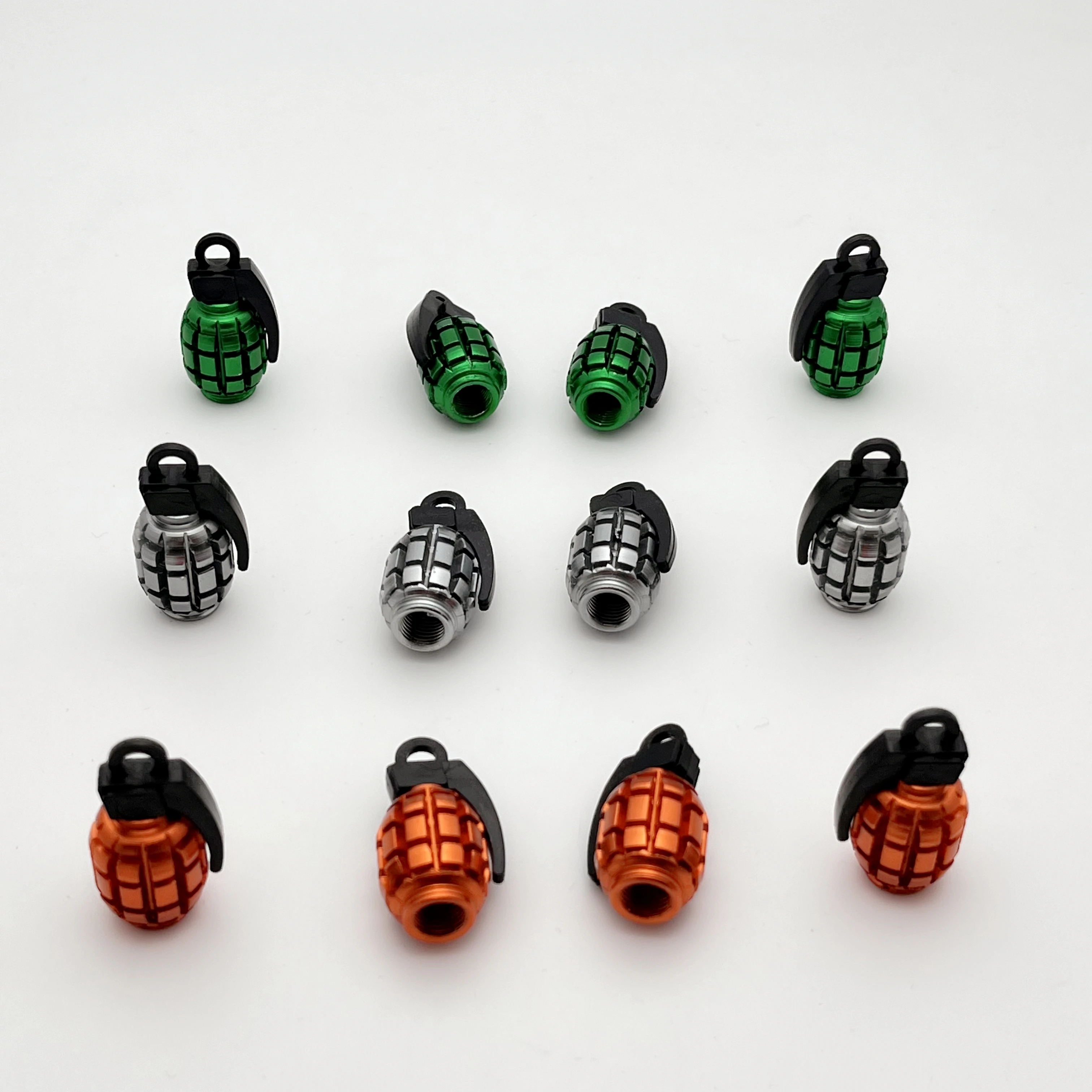 

4Pcs/Set Fashion Car Tire Valve Caps Grenade Styling Metal Ustproof Cap Motorcycles Bike Car Valve Nozzle Cover Tire Accessories