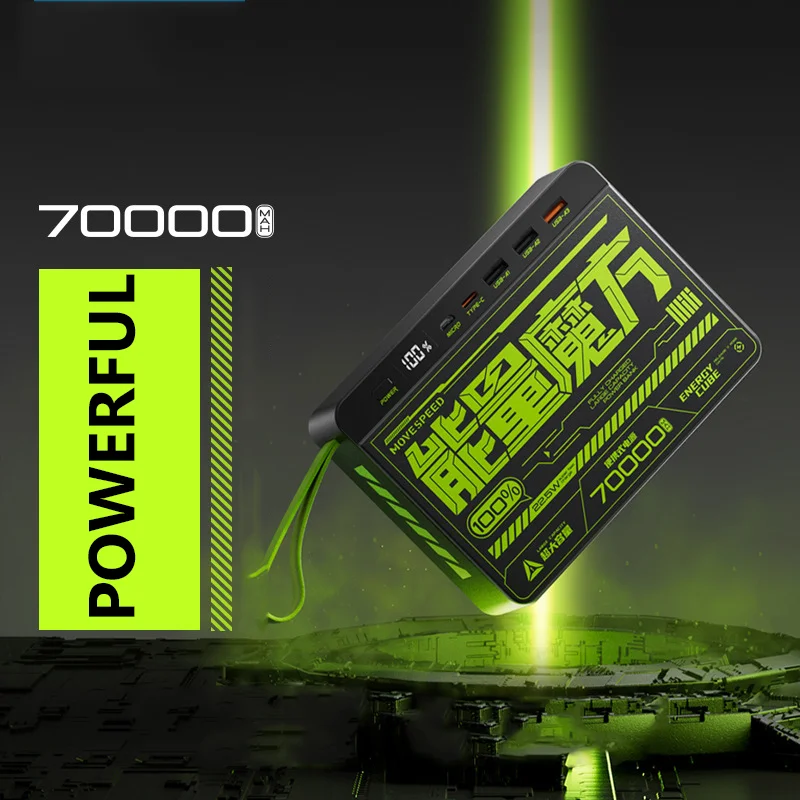 Banco de energía portátil de gran capacidad, 70000mAh, potente batería de repuesto externa USB C de carga rápida de 22,5 W para iPhone, Xiaomi y Samsung