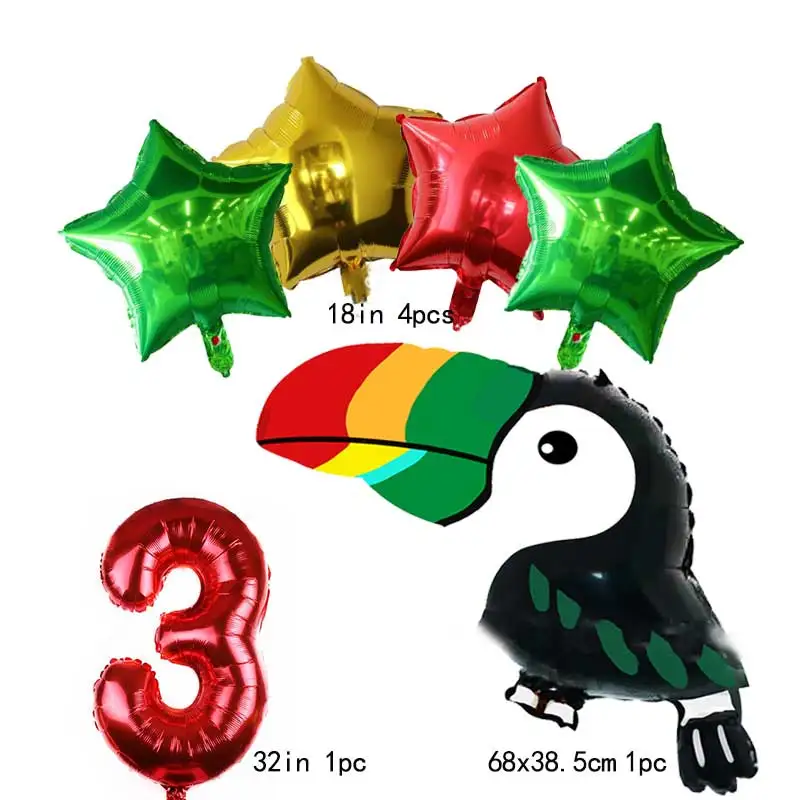 بالونات فويل توكو توكان لوازم حفلات أعياد الميلاد للفتيات لتزيين طيور الحيوانات هدية استحمام الطفل #2