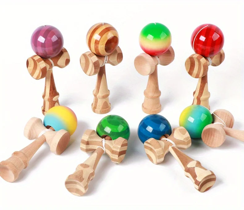 Kendamas Bambus DU Paint Outdoor Multifunktionaler Geschicklichkeitsball, Zaunreit- und Fangtrainingsball für Handkoordination – Detail 4