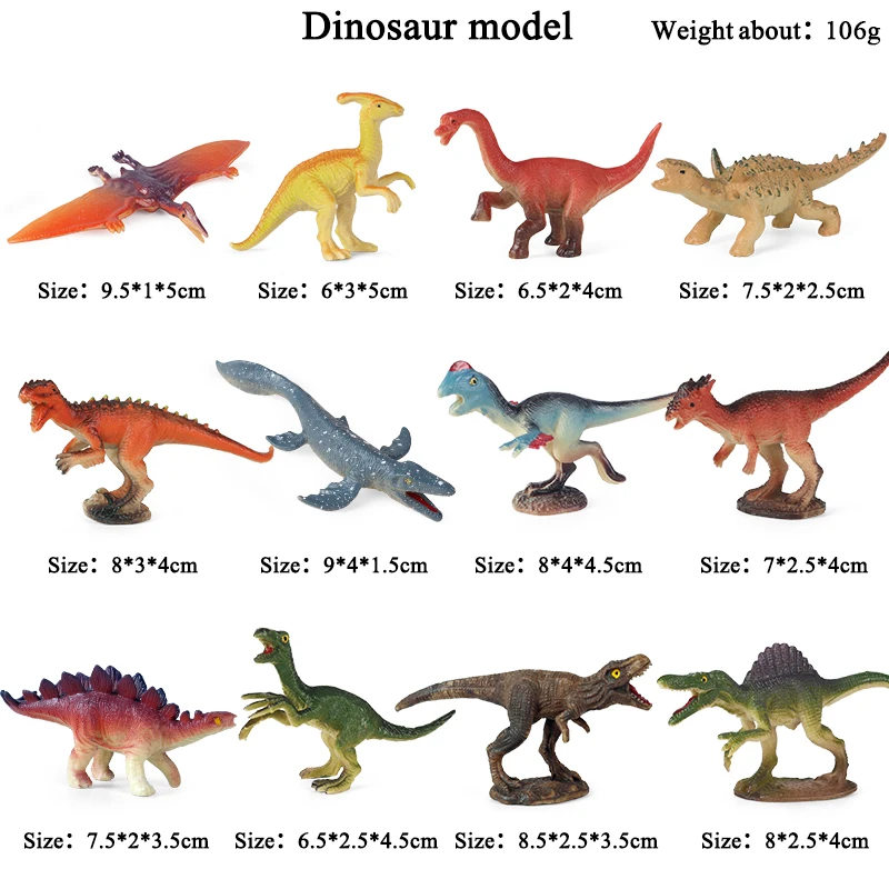 Oenux 12PCS Kleine Jurassic Dinosaurier Set Brinquedo T-Rex Velociraptor Spinosaurus Mosasaur Modell Action Figure Sammlung Kind Spielzeug – Detail 10