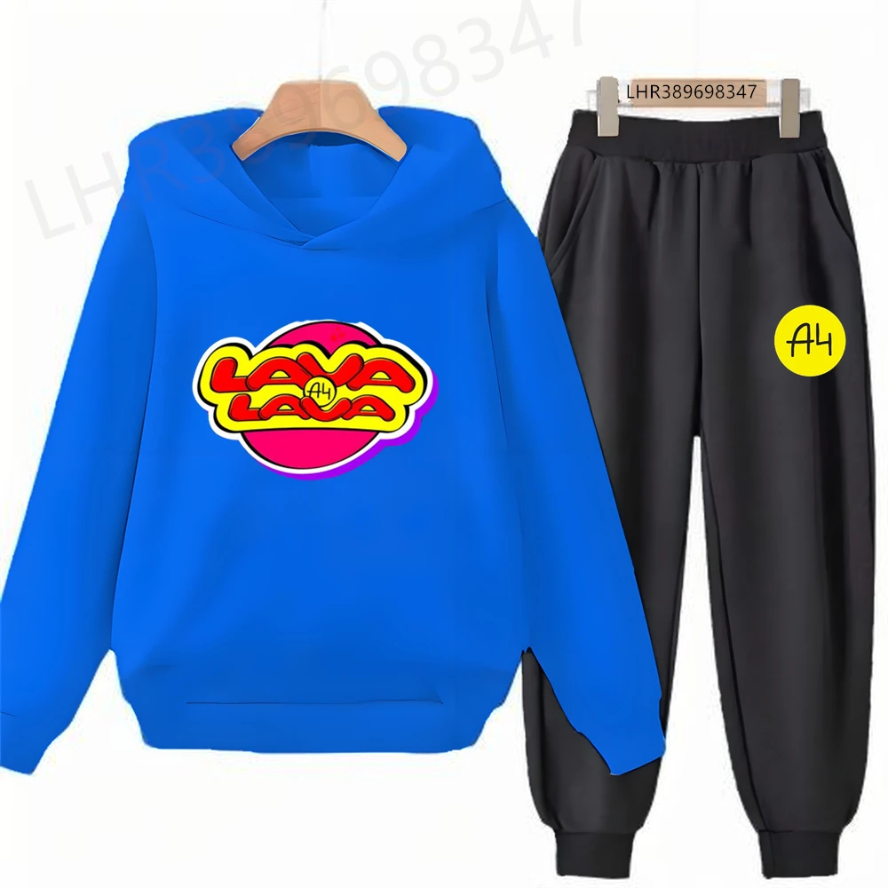 Children's Hoodies Suit Girls Boy Black Age 3-12 Coat Casual Toddler Long Sleeves Мерч А4 Lamba Internet Celebrity Clothing