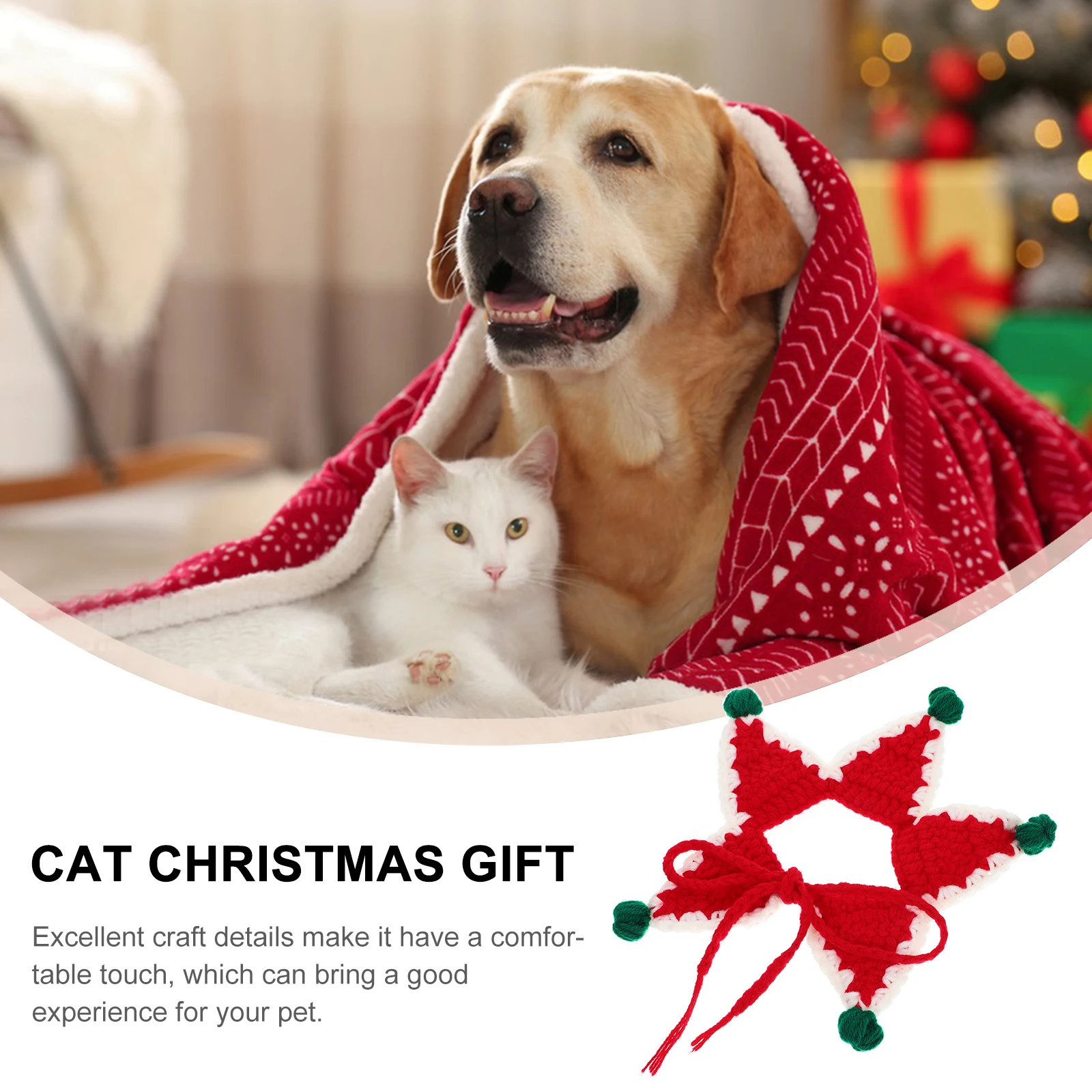 

Pet Scarf Christmas Elk Design Comfortable Warm Decorative Dog Cat Scarf Holiday Party Gift Accessory Cat Christmas Gift