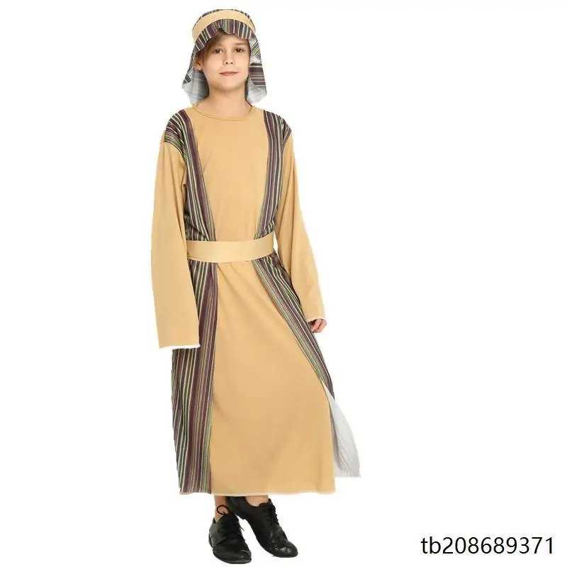Арабский эффедный костюм на Хэллоуин для мальчиков, наряд принца Аладдина, детская мужская одежда, традиционная этническая сценическая одежда...
