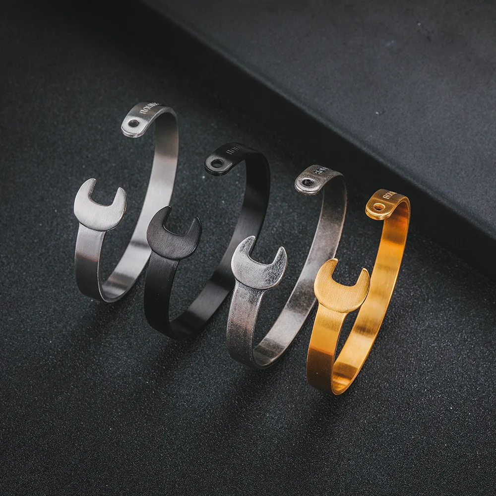 8mm Wrench Bracelet Stainless Steel Adjustable Torque Ratchet Spanner for Bicycle Motorcycle Car Repair Tools Mechanical Jewelry