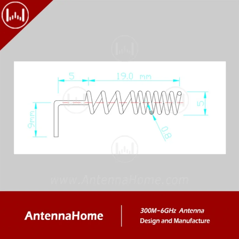 AntennaHome Spring DIP Antenna LoRa 868/915M ,GSM/GPRS 900/1800M, NB-NoT 900/1800M ,ISM Transfer /Recciever AH1G.302