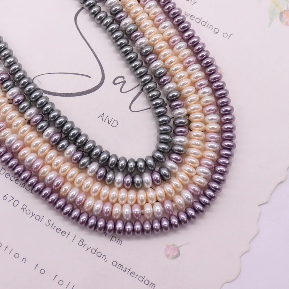 

3x5mm Multi-Color Abacus-Shaped Glass Imitation Pearl Straight-Hole Loose Beads For DIY Fashion Necklace Bracelet Earrings Gift