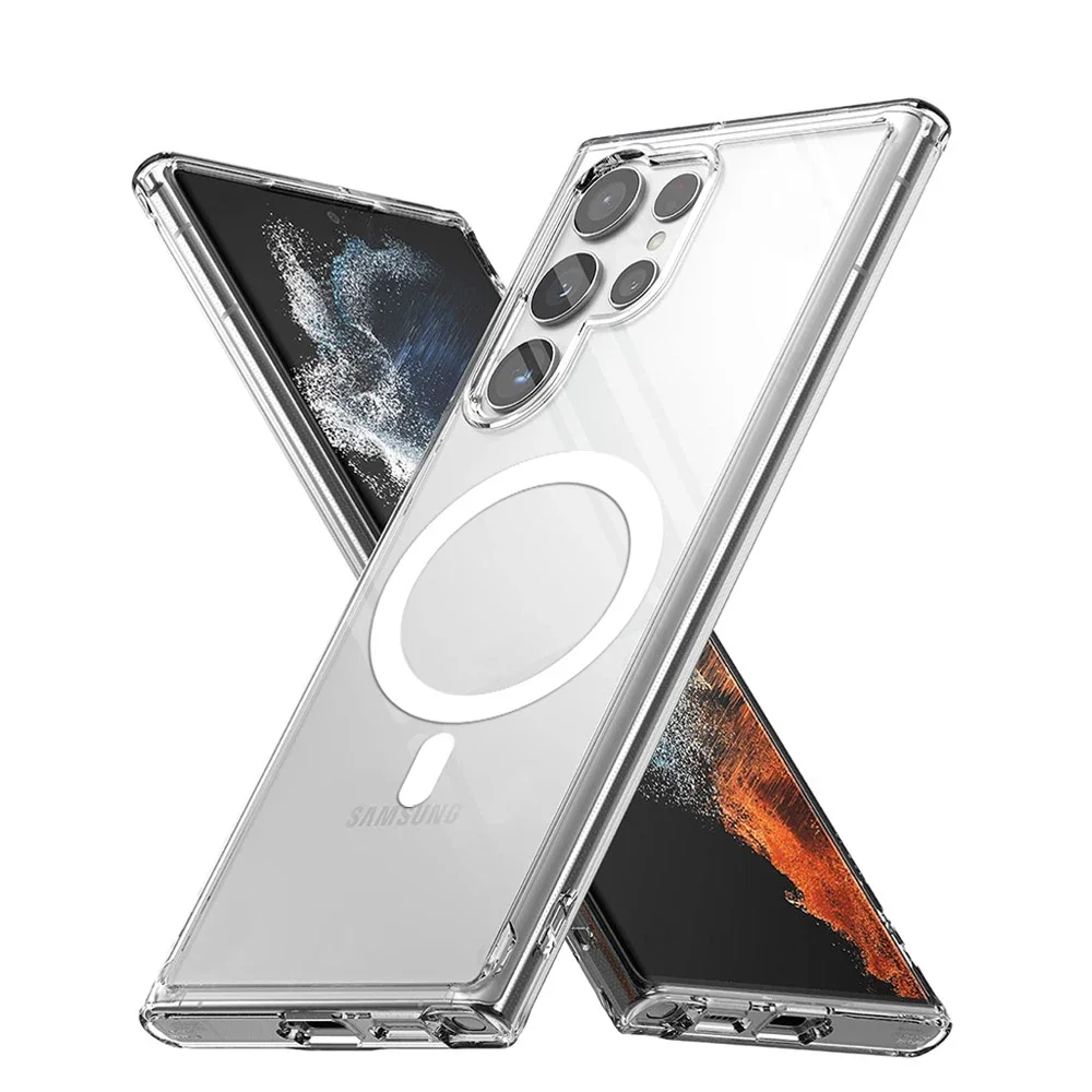 

Магнитный Прозрачный чехол для Samsung Galaxy S22 23 S23 S23 S22 Plus