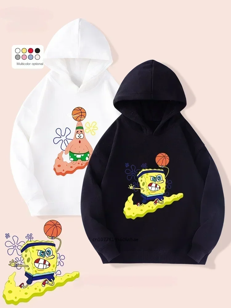 SpongeBob Patrick Star Children's Hooded Sweater Children's  Anime Clothes Boys Girls Middle School Big Children's  Brand Top