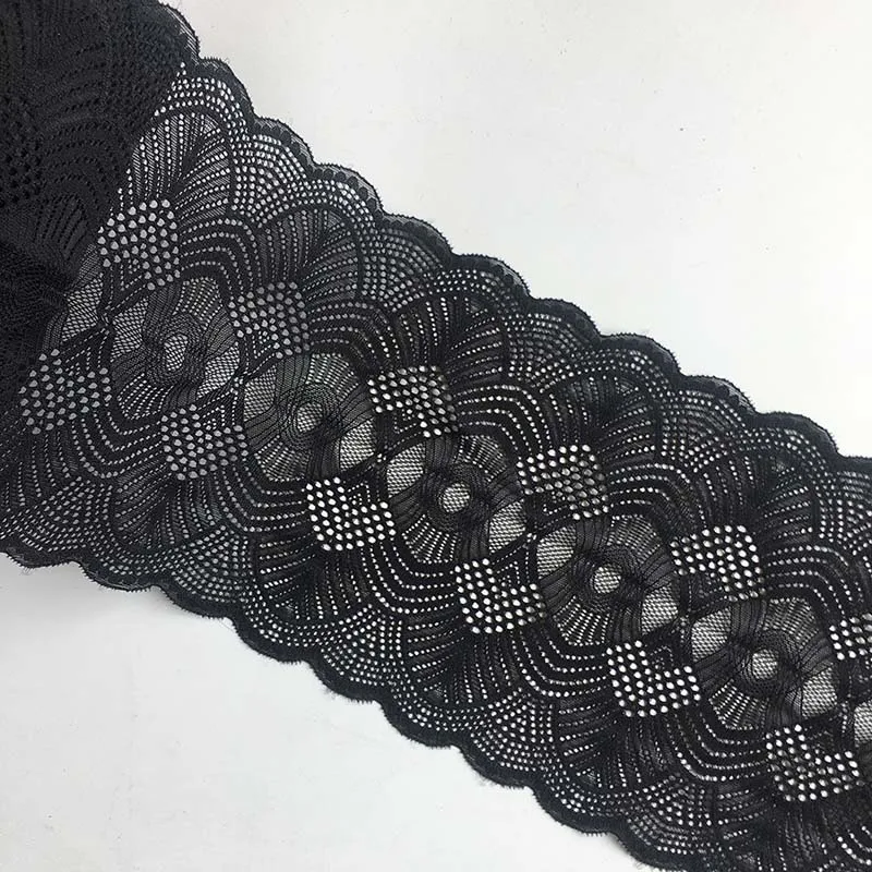 2Meters Black Elastic Stretch Lace Trim Trimmings Lingerie Sewing Craft DIY Apparel Sleeve Fabric