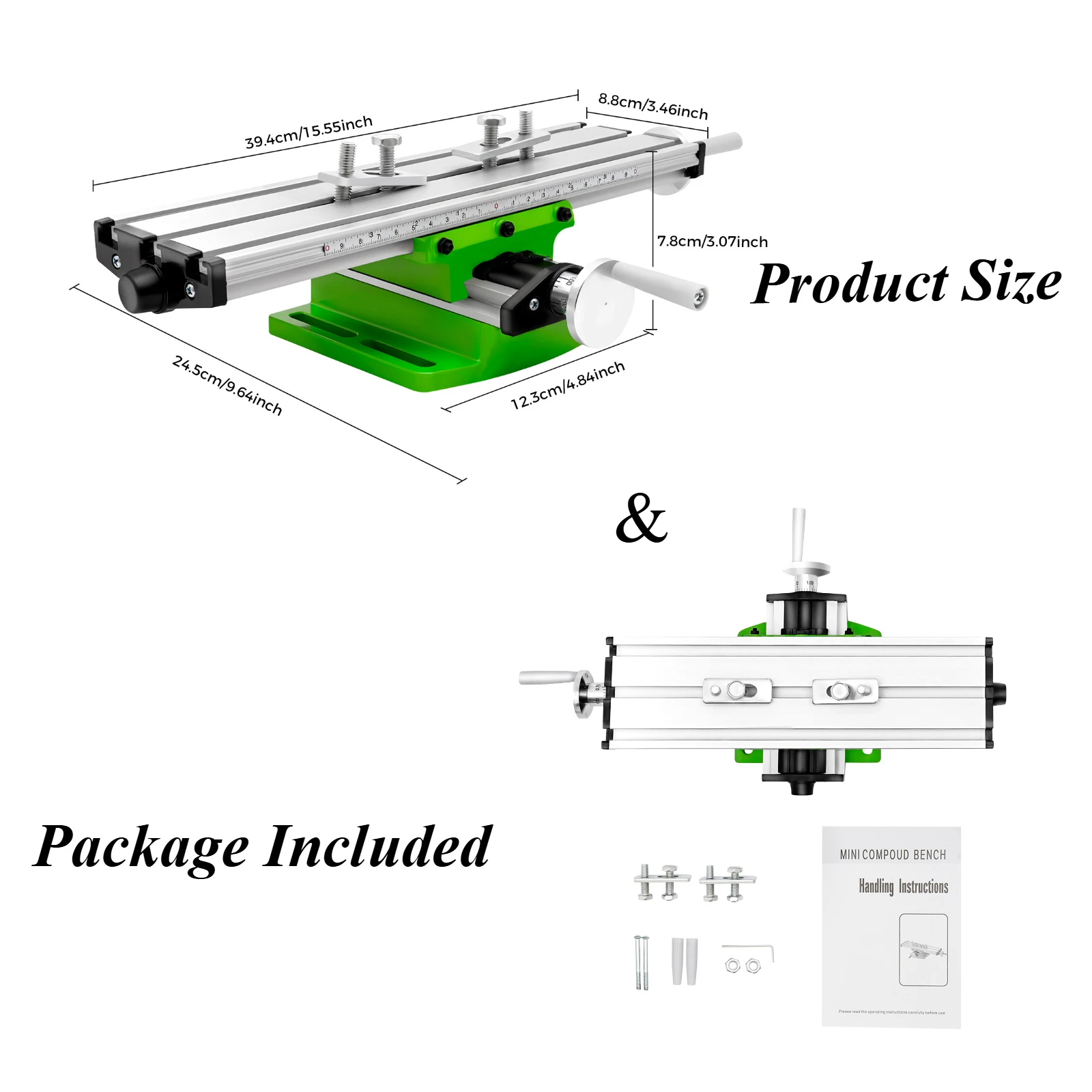ALLSOME BG-6300 Compound Table Working Cross Slide Table Worktable for Milling Drilling Bench Multifunction Adjustable X-Y view 2