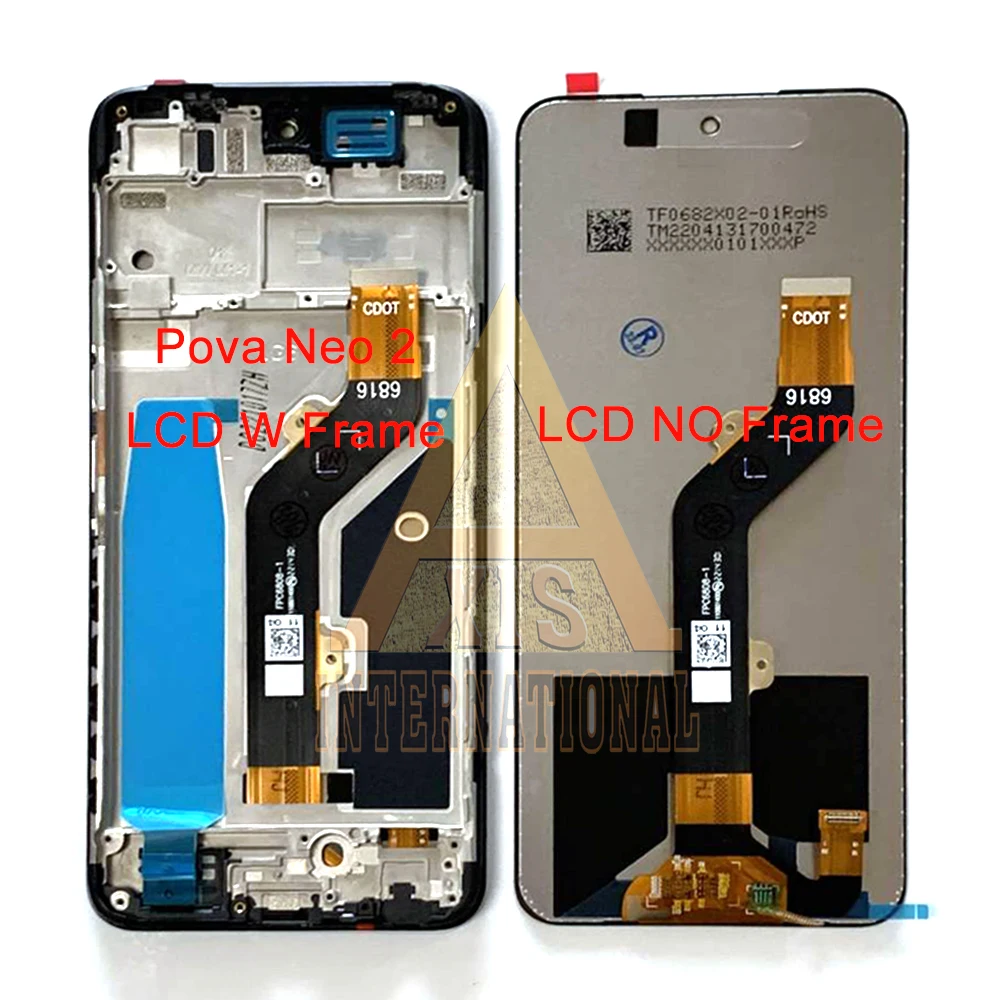 For Tecno Pova Neo 3 LCD LH6n Display Frame Touch Panel For Infinix Tecno Pova Neo LCD LE6 LE6h LCD Neo 2 LG6n Display Screen