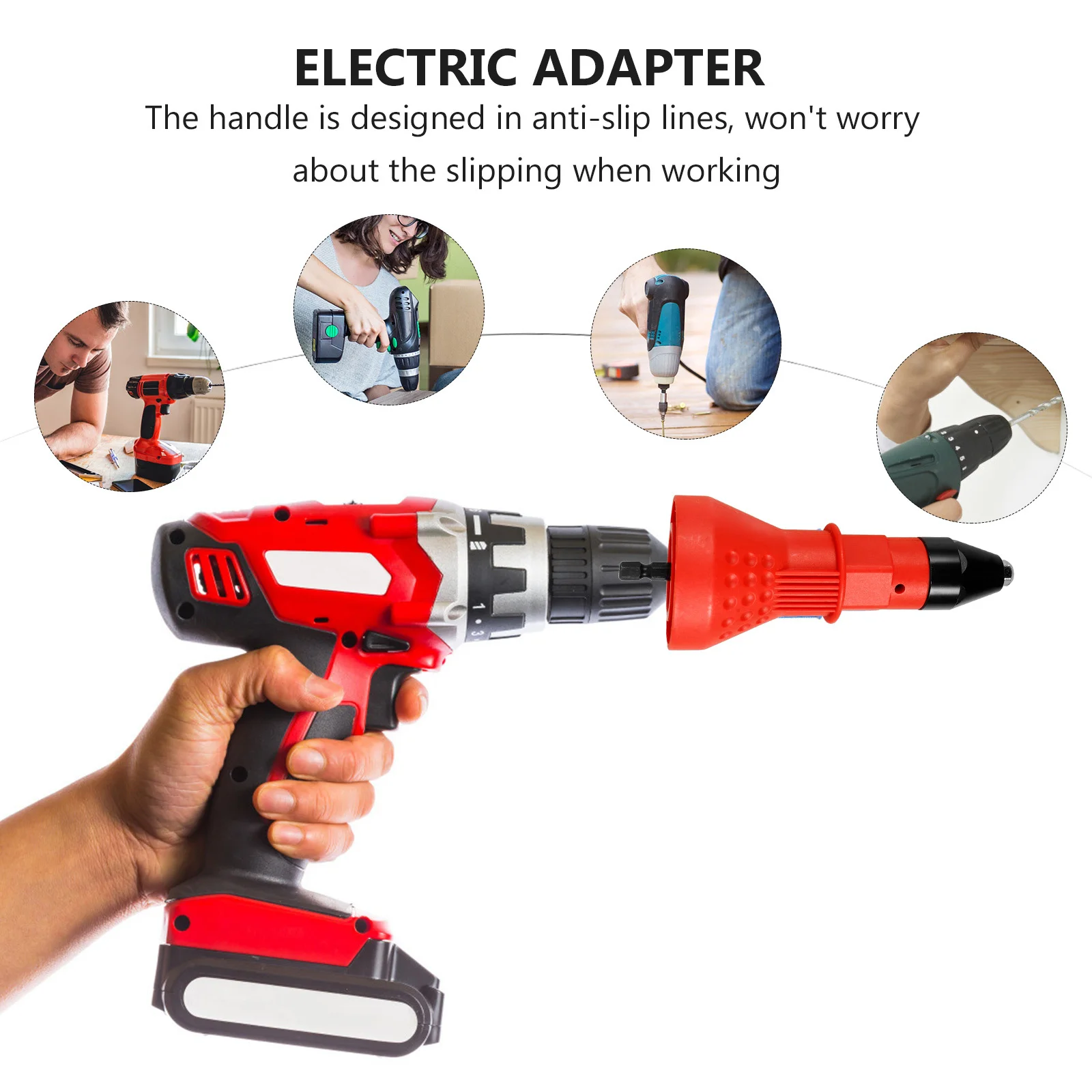 

Electric Drill Attachment For Power Riveter Tool Adapter Durable Plastic Precision Connector, Rivet Tool Parts, Drill Rivet