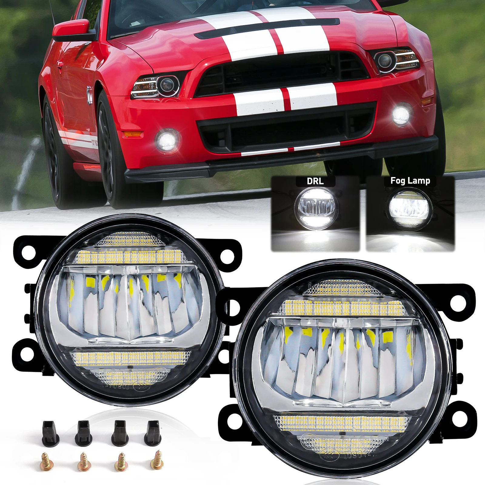 

For Honda Accord Fit CR-V City Civic For Ford Focus Fusion Fiesta C-Max Edge Car Fog Lamp LED DRL Daytime Running Lights 12V