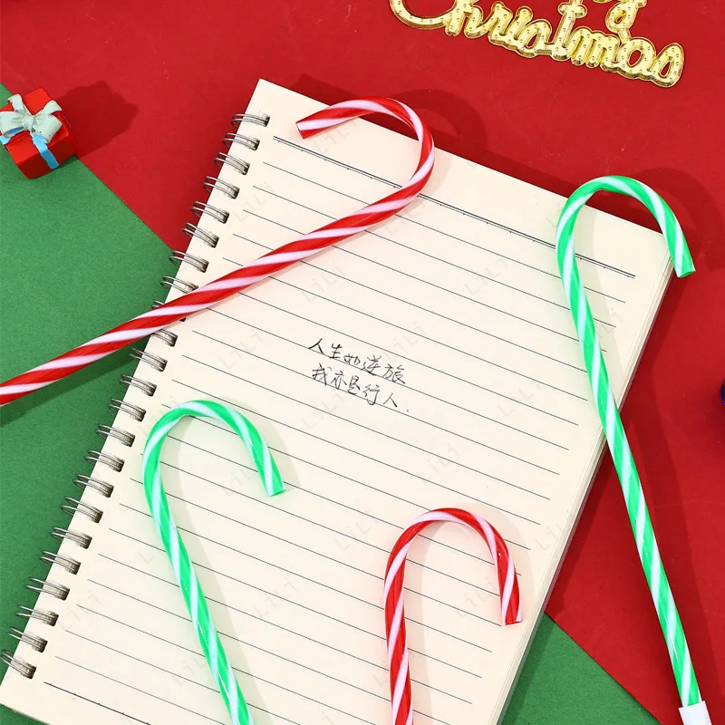 عيد الميلاد مخطط قلم حبر جاف الحلوى الملونة قصب على شكل قلم حبر جاف هدية عيد القرطاسية هدية